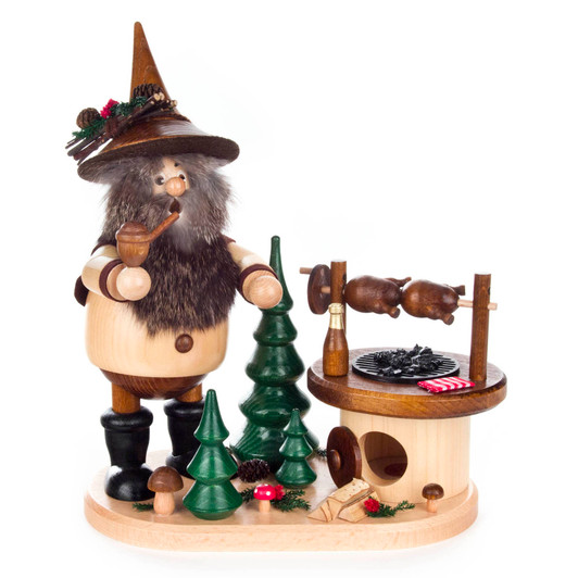 Dwarf Barbecue Double Smoker | 10.25 Inches Tall – German Christmas smoker by DWU-Drechselwerkstatt