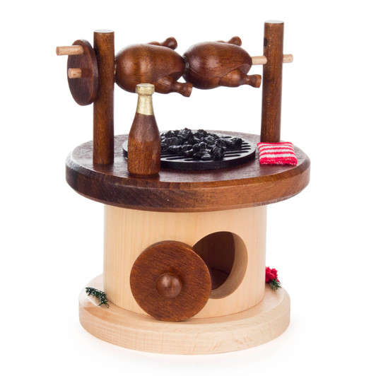Chicken Barbecue Incense Smoker | 5.3 Inches Tall – German Christmas smoker by DWU-Drechselwerkstatt