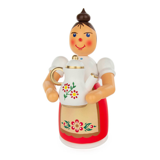 Lady with Coffee Jug Incense Smoker | 17 cm – German Christmas smoker by Franz Karl