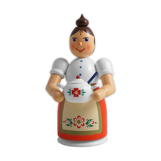 Lady with Pot Incense Smoker | 6.7 Inches Tall – German Christmas smoker by Franz Karl