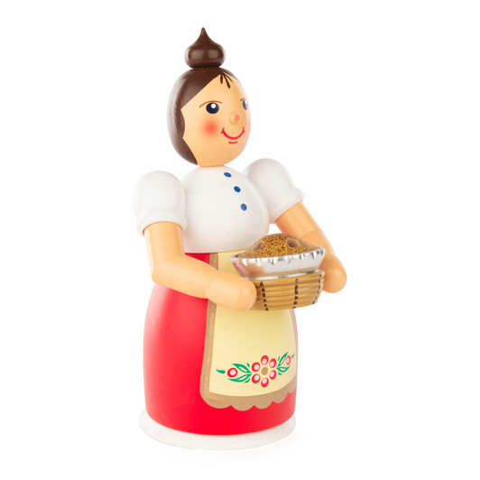 Lady with a Cake Incense Smoker | 17 cm – German Christmas smoker by Franz Karl