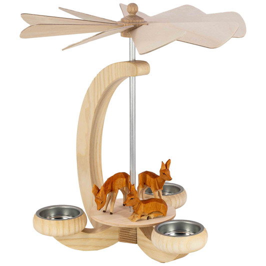 Nature Deer Tealight Pyramid – Christmas pyramid by Seiffener Volkskunst eG