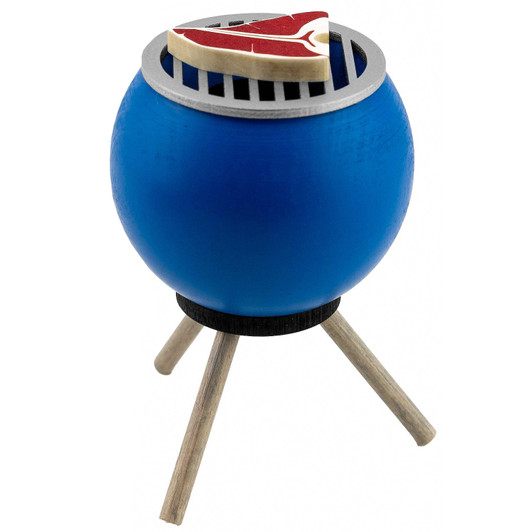 Blue BBQ Steak Incense Smoker – German Christmas smoker by Seiffener Volkskunst eG