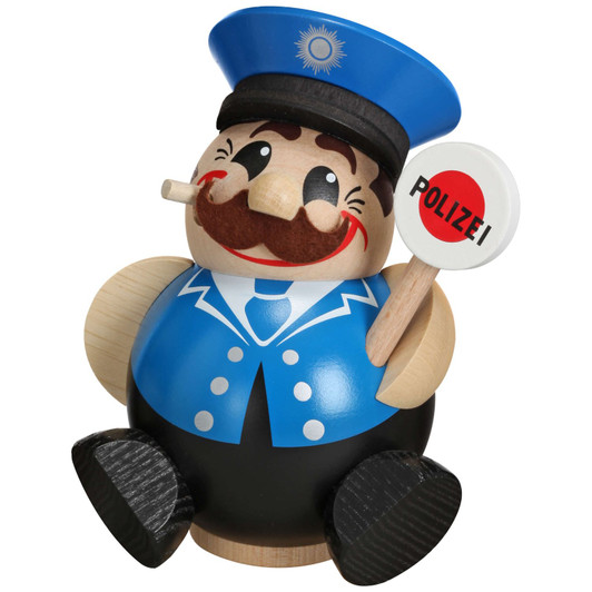 Chunky MINI Police German Smoker Incense Figure – German Christmas smoker by Seiffener Volkskunst eG