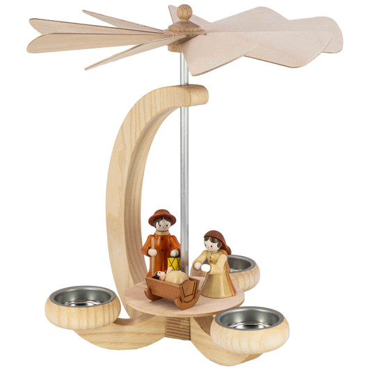 Nativity Tealight Pyramid | 9.8 Inches Tall – Christmas pyramid by Seiffener Volkskunst eG