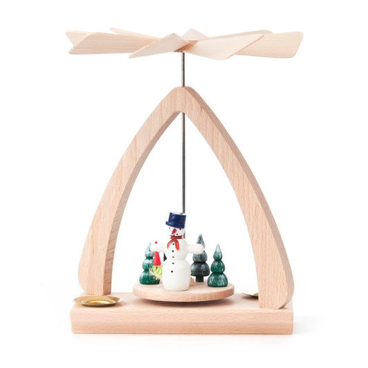 Snowman Scene Christmas Pyramid | 6.6 Inches Tall – Christmas pyramid by Krauß, Jens