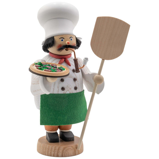 Pizza Maker German Smoker | 8.6 Inches Tall – German Christmas smoker by Seiffener Volkskunst eG