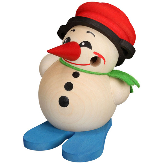 Snowman on Skis German Smoker Incense Figurine – German Christmas smoker by Seiffener Volkskunst eG