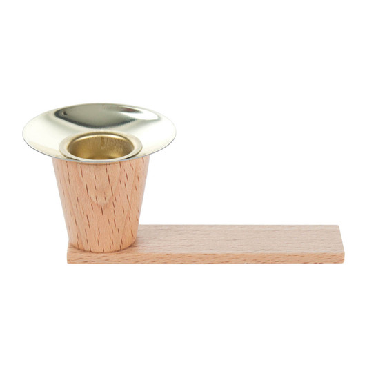 Pyramid 17mm Candleholder with Metal Parts – wooden candleholder by Barbara Zenker