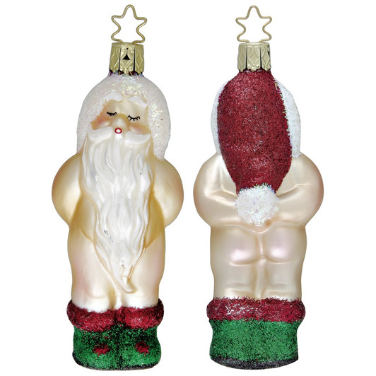Naked Santa Niko Glass Ornament | 4.8" 12cm – Christmas ornament by Inge-Glas