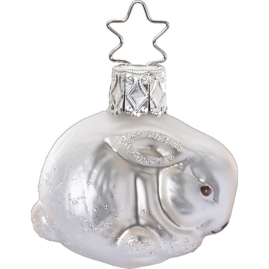 Little Snow Bunny Glass Ornament | 1.4" 4cm – Christmas ornament by Inge-Glas