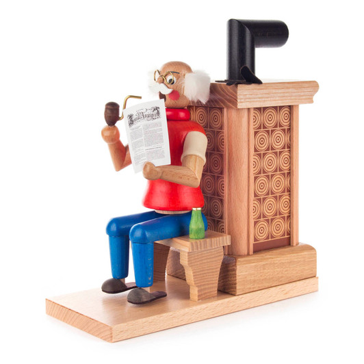 SCRATCHED Grandfather at the Stove Incense Smoker 20cm – German Christmas smoker by Jan Legler eK