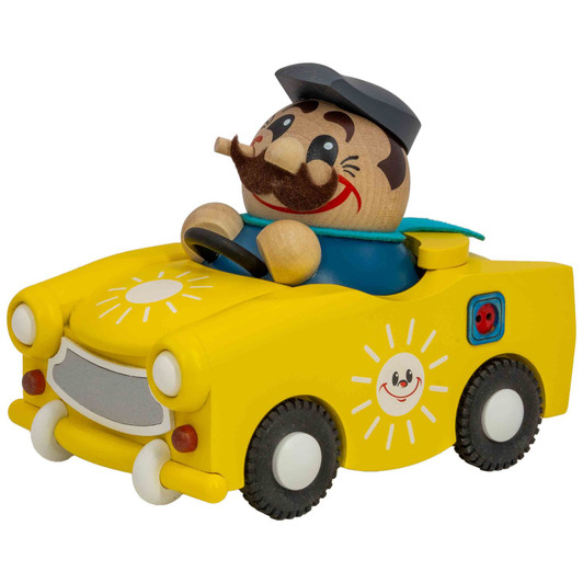 Chunky MINI Ball smoker limited and numbered 11 cm E-Trabi – German Christmas smoker by Seiffener Volkskunst eG