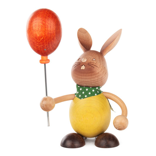 Wooden Bunny Rabbit with Ballon | 5.5 Inches – Christmas ornament