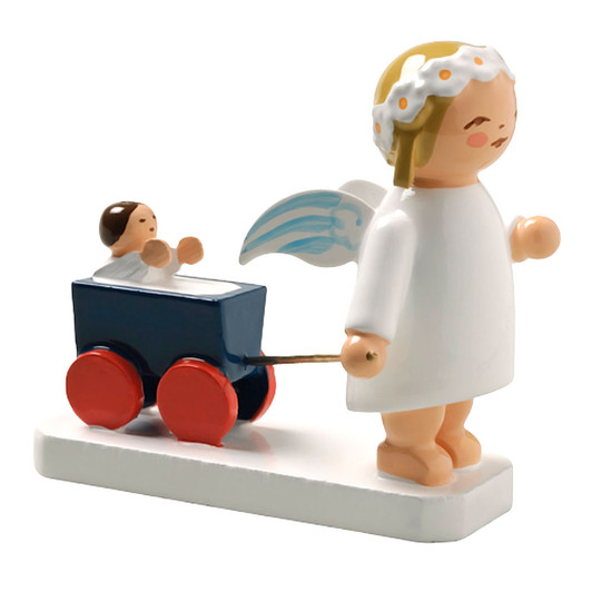 WENDT & KÜHN Snowflake Blonde Angel Figurine Wagon – Christmas ornament