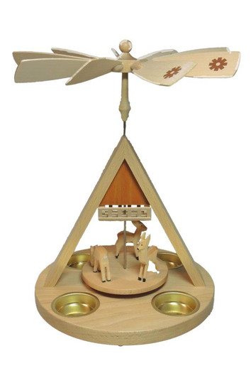 Deer with Feeding Rack Tealight Pyramid | 10.6 Inches – Christmas pyramid by Richard Glaesser