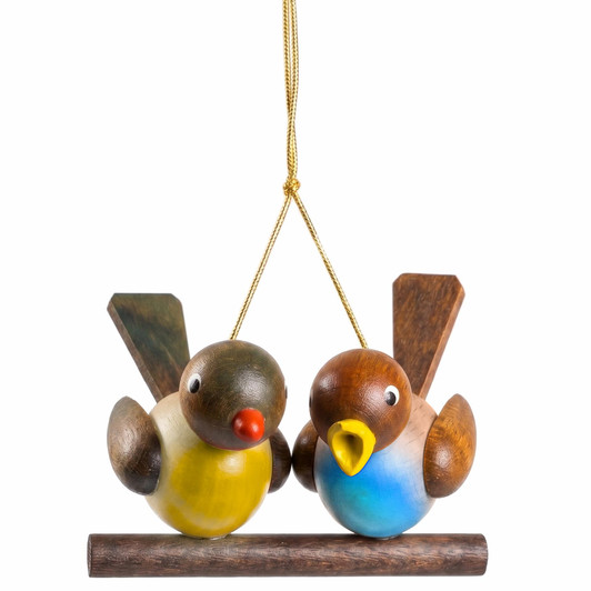 Richard Glässer Bird Pair Tree Ornament | 4cm – Christmas ornament by Richard Glaesser