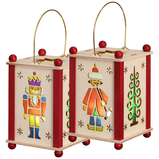 Nutcracker and Smoker LED Lantern - 1 Piece – German nutcracker by Seiffener Volkskunst eG