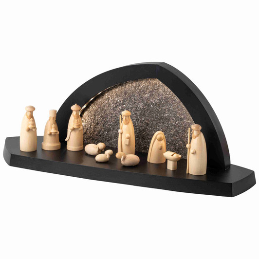 LED Stone Arch with Nativity Figures | 14.5 Inches – Christmas light arch by Seiffener Volkskunst eG