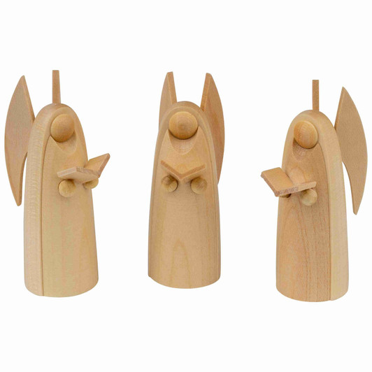 Nativity Wooden Angel Figures Set of Three | 6cm – Christmas ornament by Seiffener Volkskunst eG