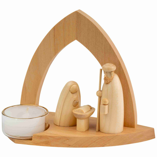Arched Nativity Scene with Holy Family Tealight Holder | 4.8 Inches