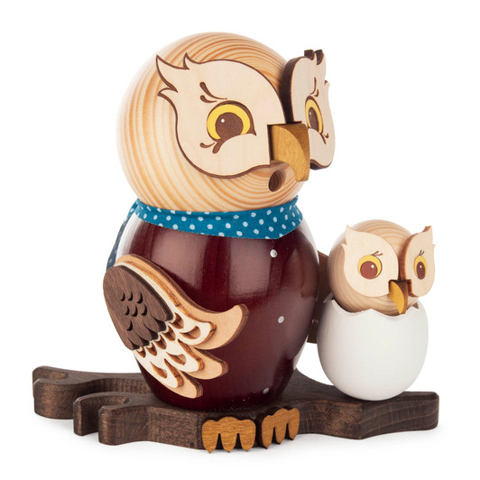 Owl with Baby German Incense Smoker