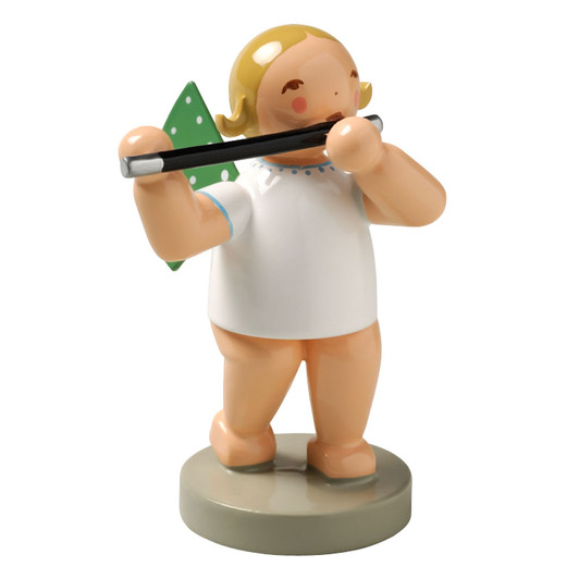 WENDT & KÜHN Blonde Angel Traverse Flute Figurine – Christmas ornament