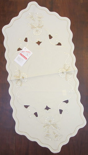 Christmas Golden Bells German Tablecloth 40 – German handcrafted gift by Funke Stickerei GmbH