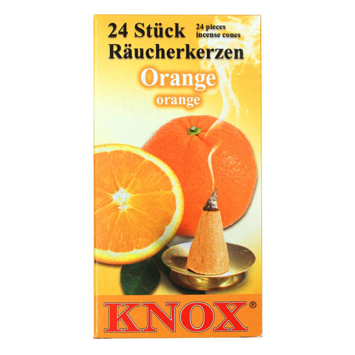 KNOX Orange German Incense Cones – detail view of the German Christmas smoker