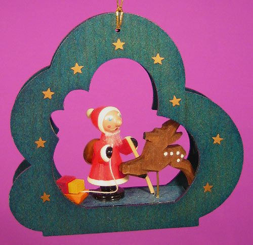 Cloud Santa Reindeer German Ornament – Christmas ornament by Richard Glaesser