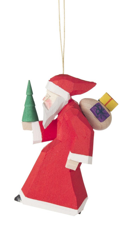 Hand Carved Santa German Ornament – alternate view of the Christmas ornament