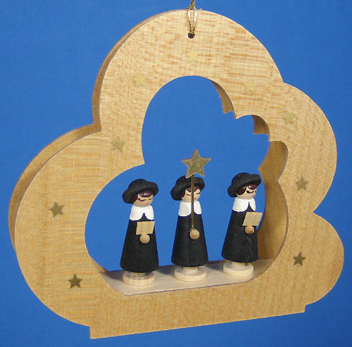 Richard Glässer Cloud Ornament with Carolers | 9cm – detail view of the Christmas ornament