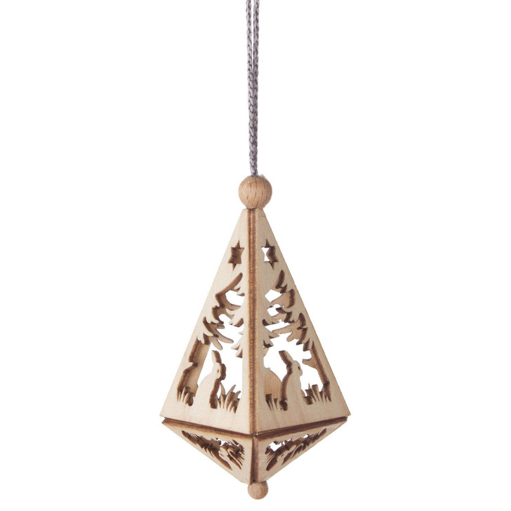 Rabbits Trees Triangle German Ornament – Christmas ornament by Kuhnert