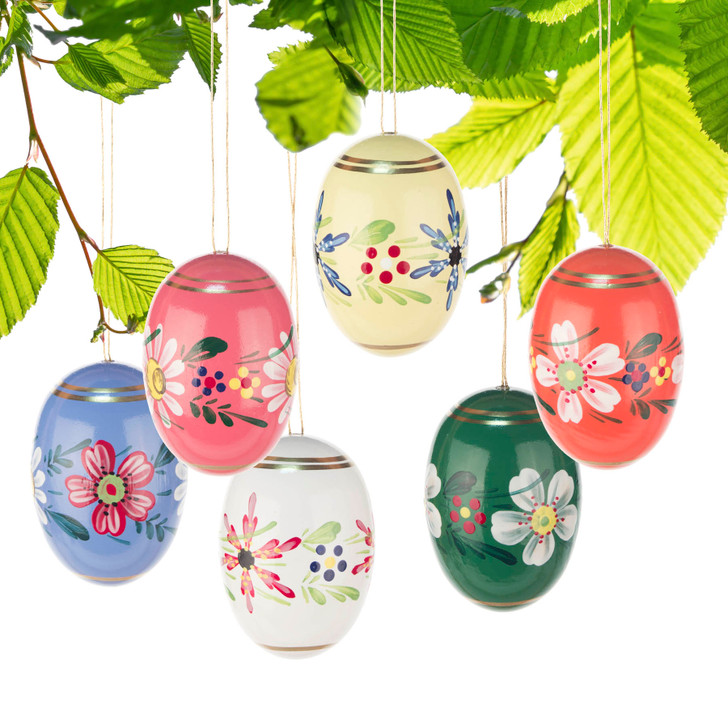 Six Beautiful Painted German Easter Eggs Set – alternate view of the Christmas ornament