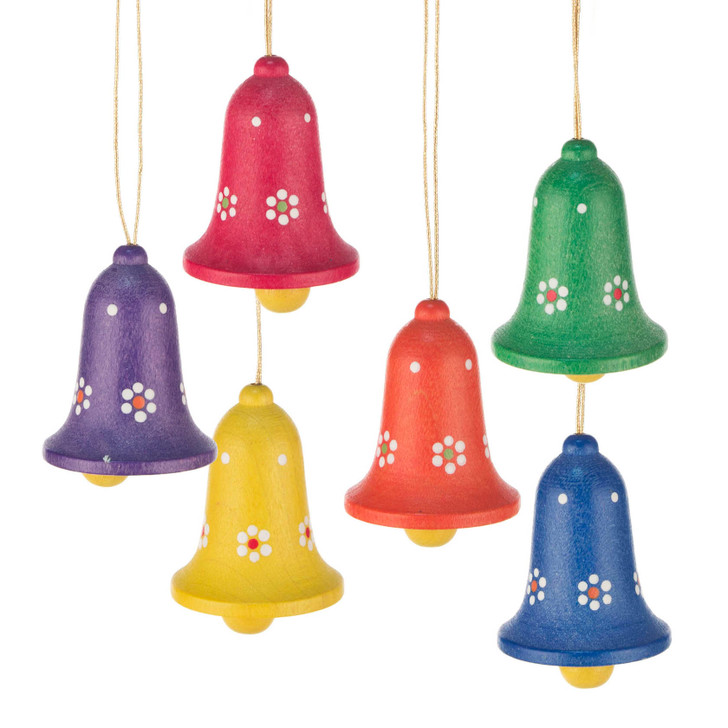 Six Wood Bell German Ornaments – Christmas ornament by Gunter Flath
