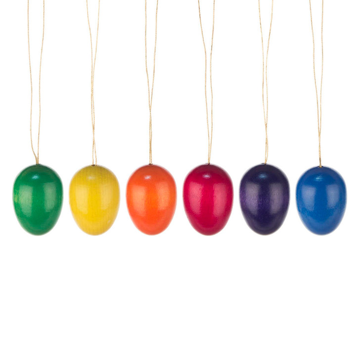 Six Colorful Festive Eggs Ornaments