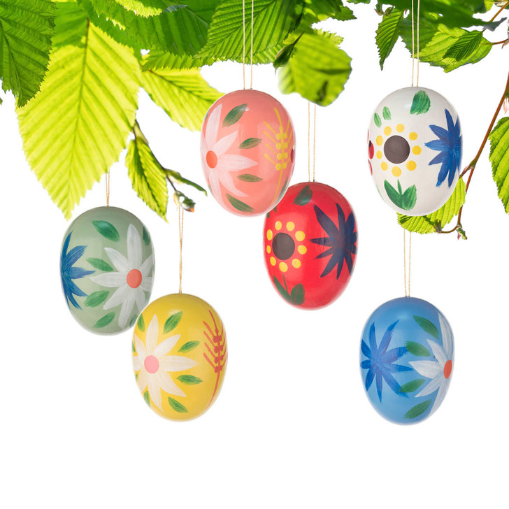 Six Colorful Gala Eggs German Ornaments – Christmas ornament by Tobias Heidenreich