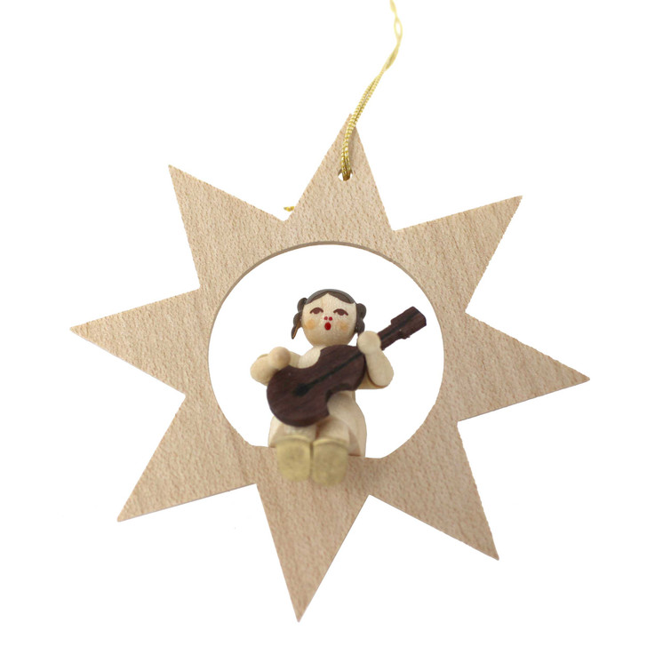 Star Angel Guitar Christmas German Ornament – Christmas ornament by Richard Glaesser