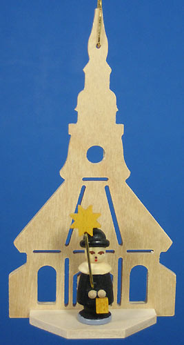 Three Carolers Church German Ornaments – detail view of the Christmas ornament