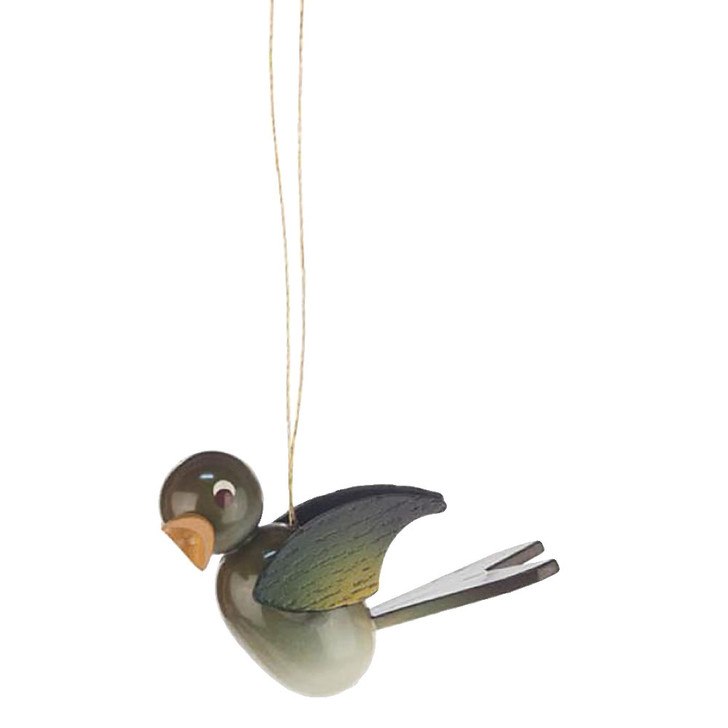 Wooden Green Bird Ornament German – Christmas ornament