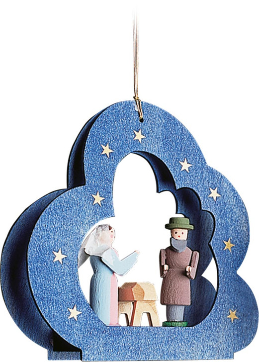 Holy Family Blue Cloud German Ornament ORR134X03