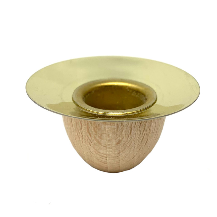 Richard Glaesser Pyramid Candle Holder - Fits 14mm Medium Candle – alternate view of the wooden candleholder