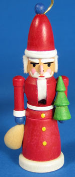 Nutcracker Santa and Christmas Tree German Ornament – alternate view of the German nutcracker