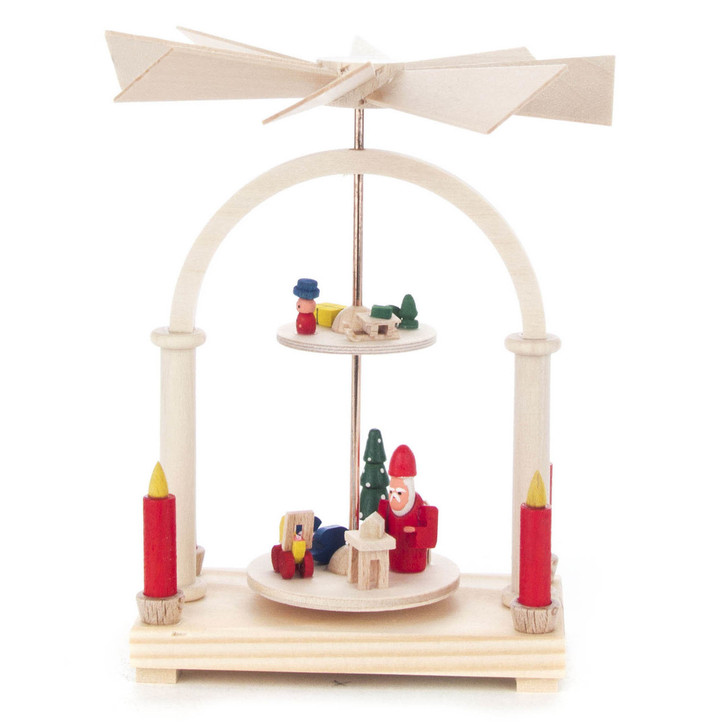 Miniature 2 Level - Santa Workshop German Pyramid | Warm Air Pyramid – Christmas pyramid by Gisbert Neuber