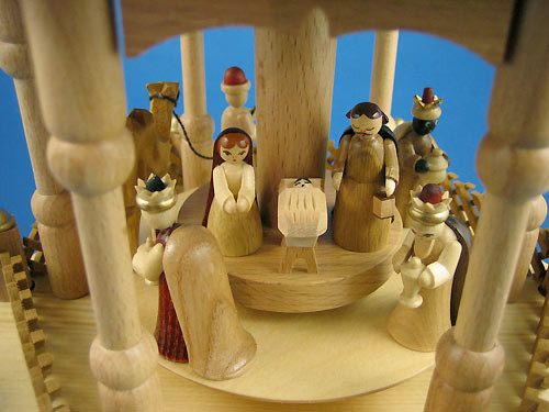 Nativity German Pyramid 2 Level – side view of the Christmas pyramid