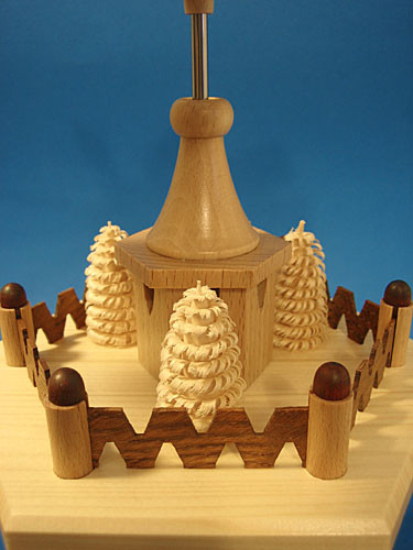 Natural Tree Nativity Pyramid 2 Level – side view of the Christmas pyramid