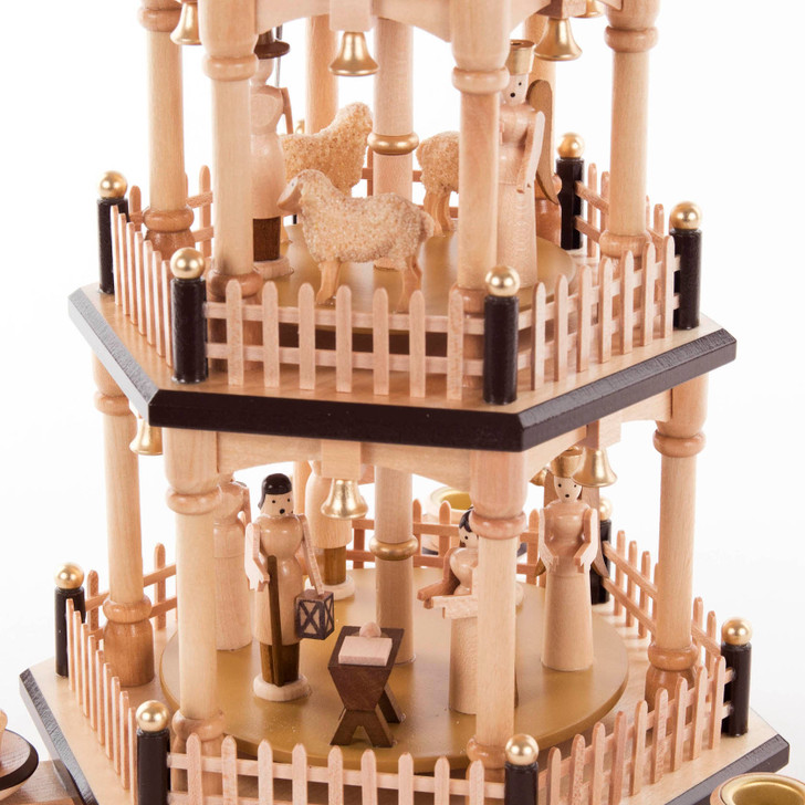 Angel Shepherd Nativity Pyramid 3 Level – alternate view of the Christmas pyramid