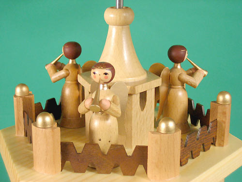 Nativity German Pyramid 3 Level – side view of the Christmas pyramid