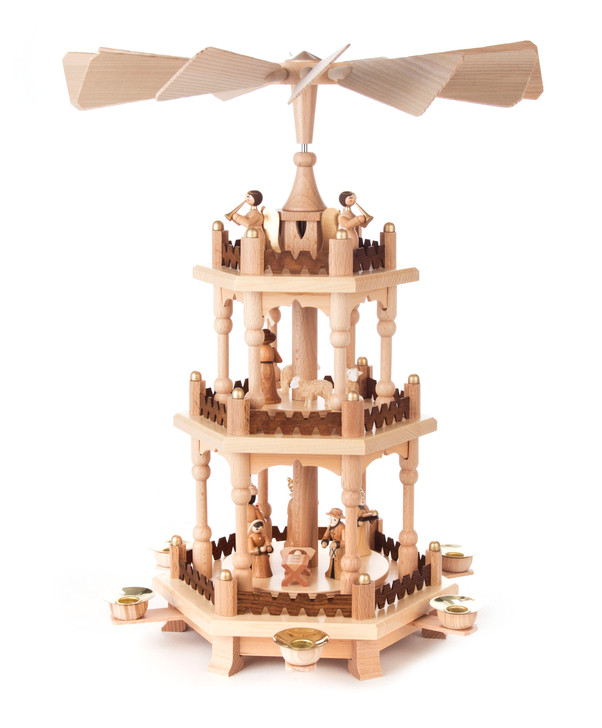 Nativity German Pyramid 3 Level – Christmas pyramid by Theo Lorenz