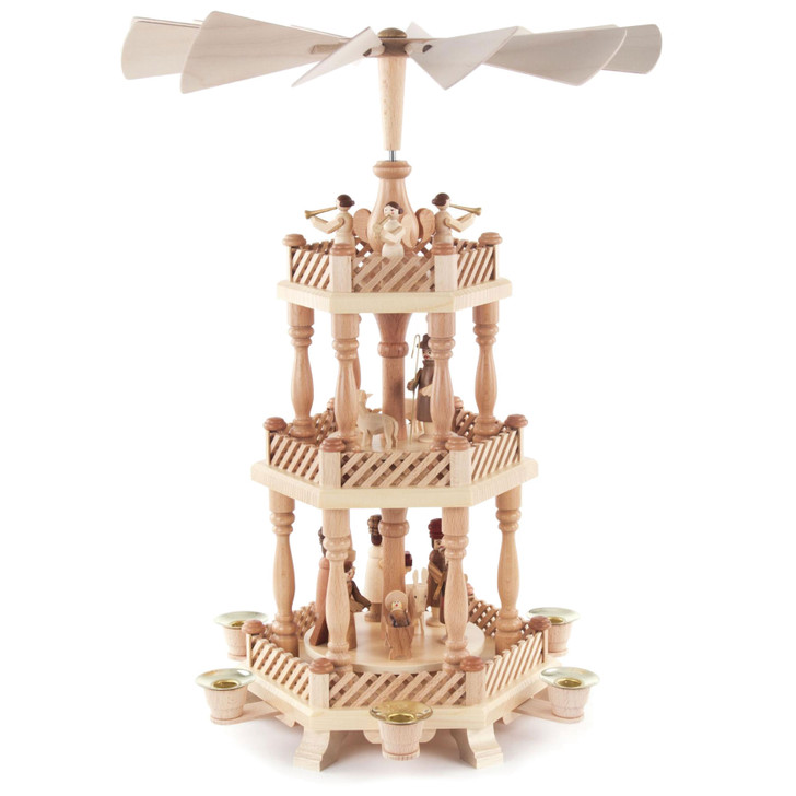 Trumpeting Angel German Pyramid 3 Level – Christmas pyramid by Geschwister Stephani OHG